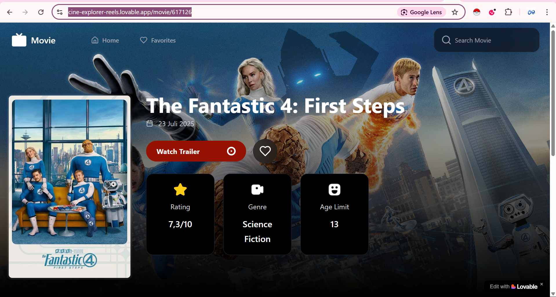 Challenge 9 (Phase 3 - Batch 3) - Create React Movie App using TMDB movie database