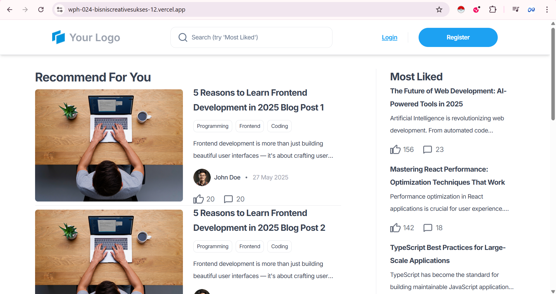 Front End Blog
